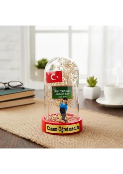 Türk Bayraklı Ters Fanus Öğretmenler Günü Hediyesi modelleri