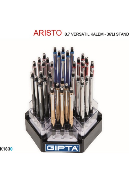 Gıpta Versatil Kalem Arısto 0.7 mm ( 36 Li Stand ) 6 Renk K1830