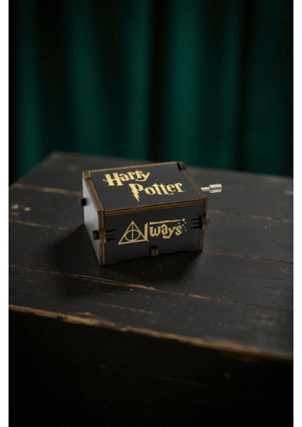 Harry Potter Ahşap Çevirmeli Müzik Kutusu Dekoratif Hediyelik Eşya