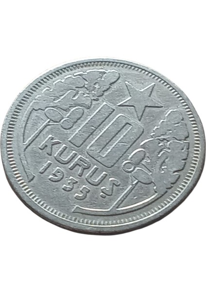 1935 Cumhuriyet Dönemi 10 Kuruş Koleksiyon Madeni Para
