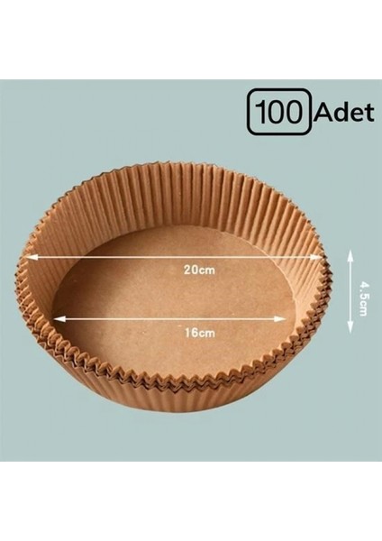 100 Adet Air Fryer Pişirme Kağıdı Tek Kullanımlık Yağlı Kağıdı Yuvarlak Tabak Model indirimleri