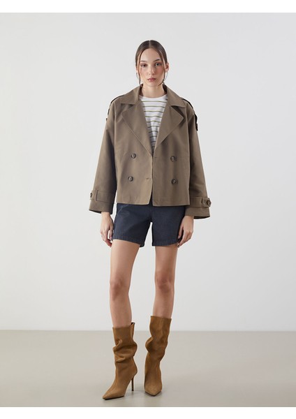 Yeni Sezon Kruvaze Yaka Oversize Kadın Trençkot fiyatları