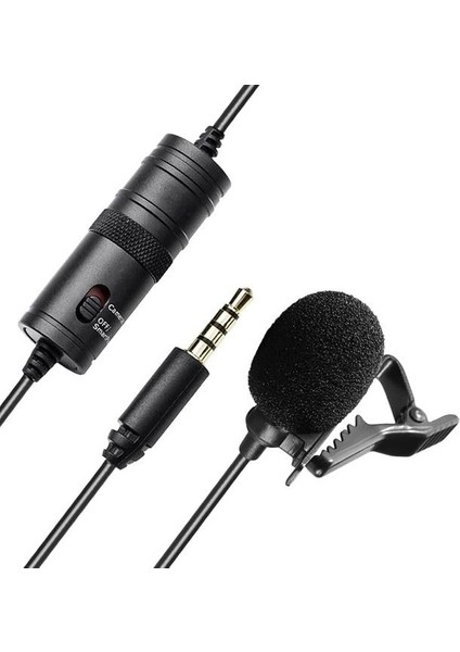 Haiki HK-401 Profesyonel Youtuber Kamera Telefon Yaka Mikrofonu (6 Metre Kablolu)