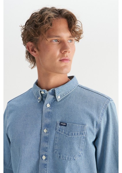 %100 Pamuk Regular Fit Tek Cepli Klasik Yaka Gömlek fırsatları