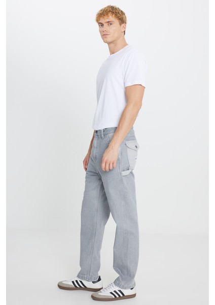 %100 Pamuk Relaxed Straight Fit Cepli Jean Kot Denim Pantolon fiyatları