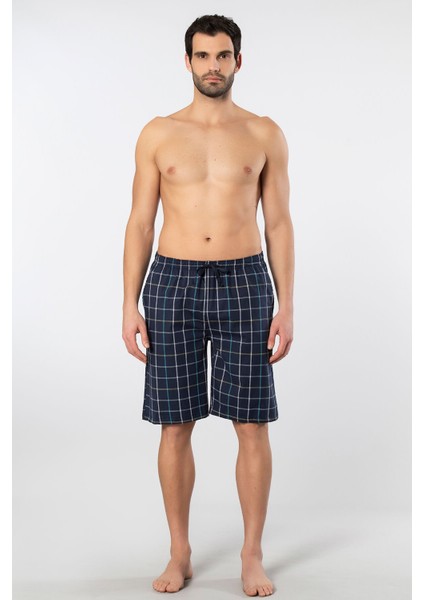 Erkek Dokuma Bermuda Tek Alt 2241/LACIVERT 8