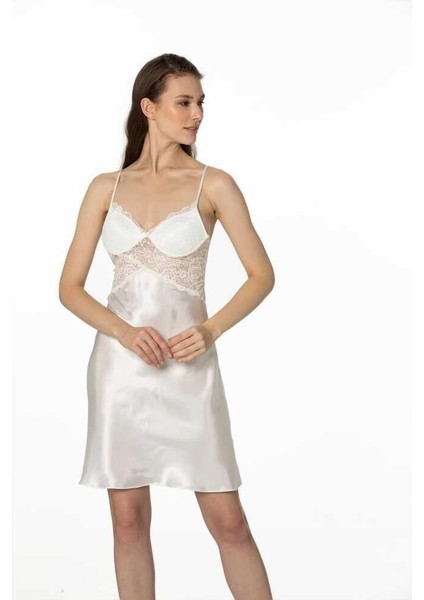 Sütyen Kaplı Sabahlık Gecelik Set 4050 Ekru fiyatları