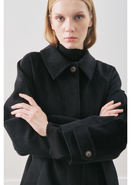 Premıum Kaşe Uzun Kaban Siyah indirimleri