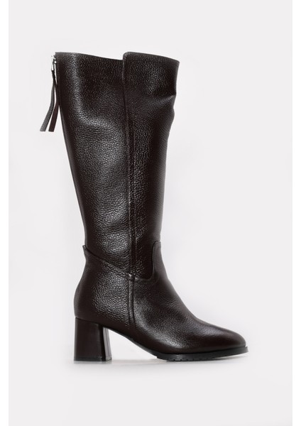 Hakiki Deri Kürklü Kadın Klasik Çizme 064YZA850