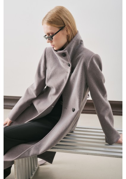 Premıum Kaşe Trench Tasarımlı Kaban Soft Gri fiyatları