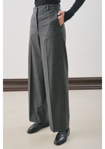 Klasik Ekose Pantolon Gri Ekose modelleri