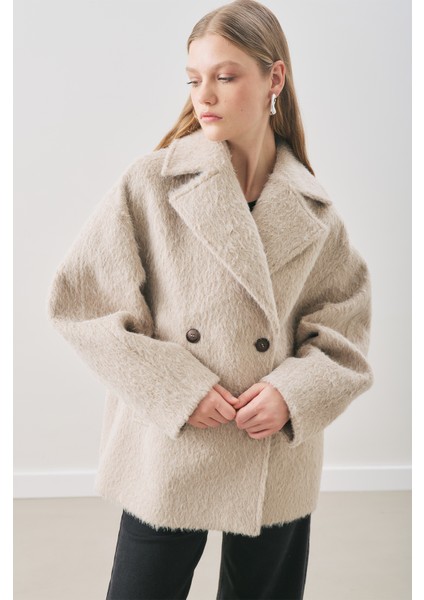 Boucle Kruvaze Kaban Vizon fırsatları