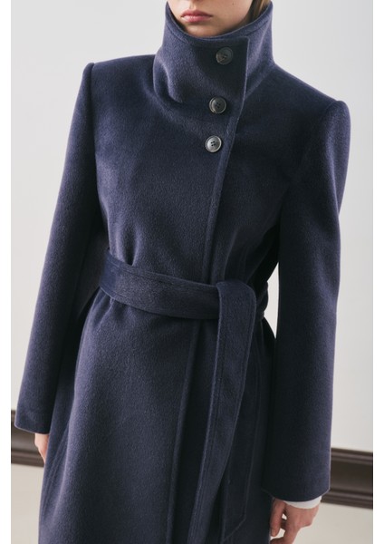 Premıum Kaşe Trench Tasarımlı Kaban Lacivert indirimleri