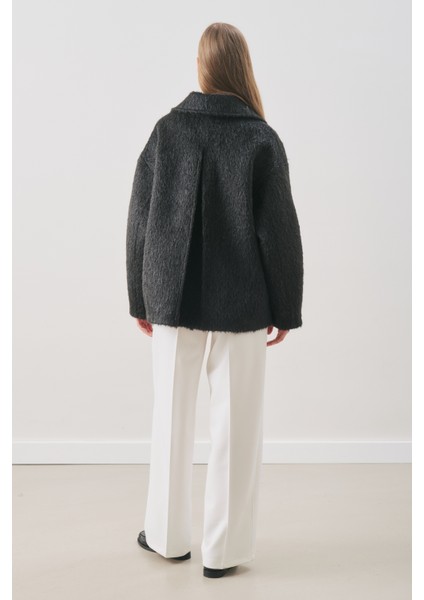 Boucle Kruvaze Kaban Siyah