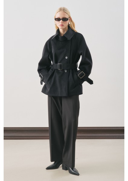 Premıum Kaşe Geniş Kaban Siyah fiyatları