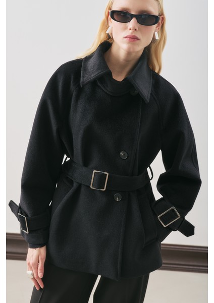 Premıum Kaşe Geniş Kaban Siyah indirimleri