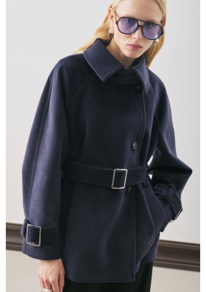 Premıum Kaşe Geniş Kaban Lacivert fiyatları