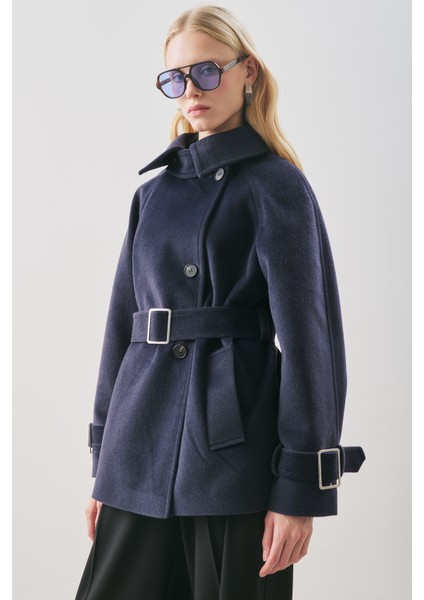 Premıum Kaşe Geniş Kaban Lacivert fırsatları