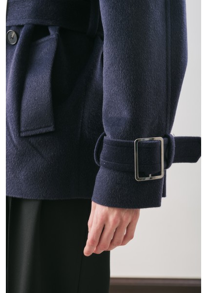 Premıum Kaşe Geniş Kaban Lacivert indirimleri