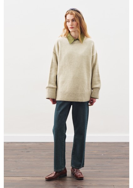 Straıght Ankle Jean Pantolon Gri Mavi fırsatları