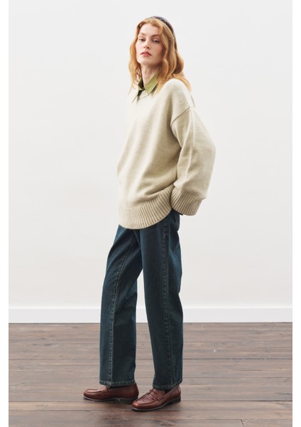 Straıght Ankle Jean Pantolon Gri Mavi indirimleri