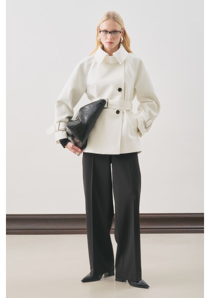 Premıum Kaşe Geniş Kaban Ekru fiyatları