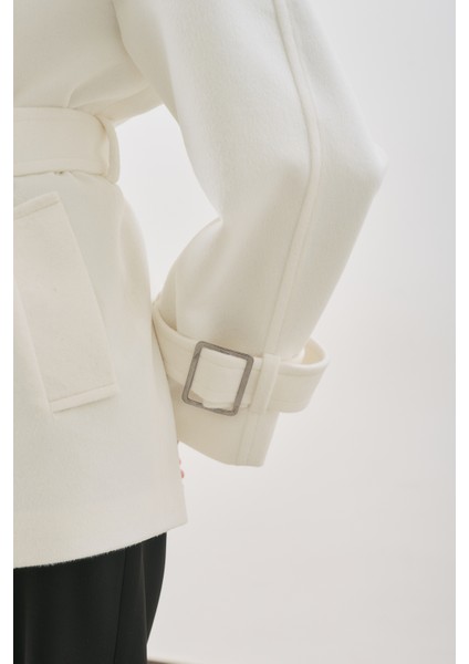 Premıum Kaşe Geniş Kaban Ekru