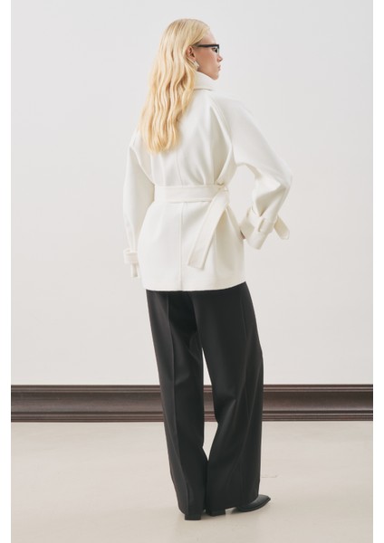 Premıum Kaşe Geniş Kaban Ekru