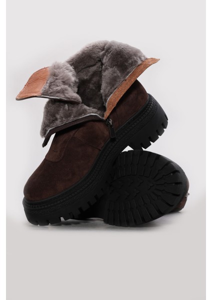 Hakiki Deri Kürklü Kadın Klasik Bot 657KZA2511 modelleri