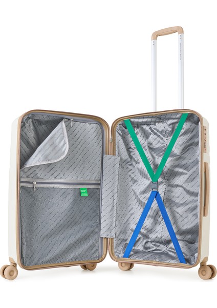 Benetton 8015 Orta Boy Polipropilen Kırılmaz Valiz Tekerlekli Valiz fırsatları