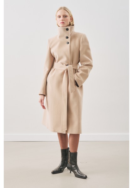 Premıum Kaşe Trench Tasarımlı Kaban Bej fiyatları