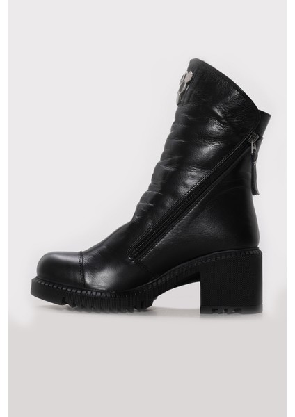 Hakiki Deri Kürklü Kadın Klasik Bot 124KZA2025 fiyatları