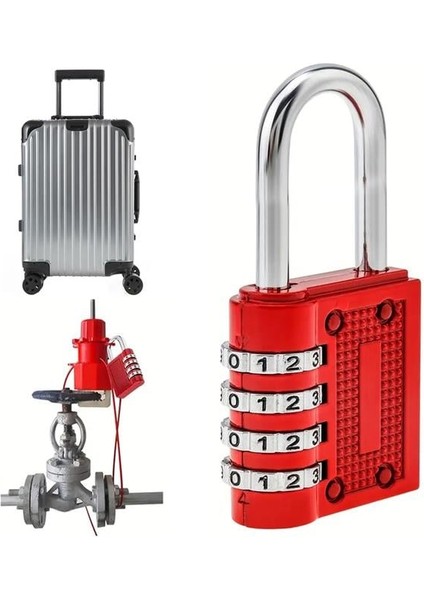 PM-24698 Asma Güvenlik Kilidi Bavul Dolap Kilit 4 Basamaklı Haneli