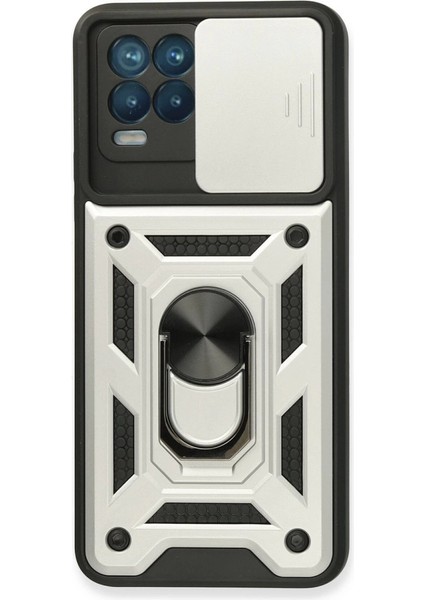 8 Kılıf Pars Yüzüklü Silikon - Gümüş