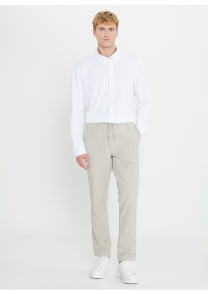 Bağlamalı Bel Normal Paça Slim Fit Vizon Erkek Pantolon ACE001252272_VIZ fiyatları