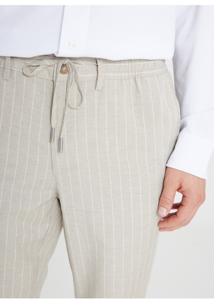 Bağlamalı Bel Normal Paça Slim Fit Vizon Erkek Pantolon ACE001252272_VIZ fırsatları