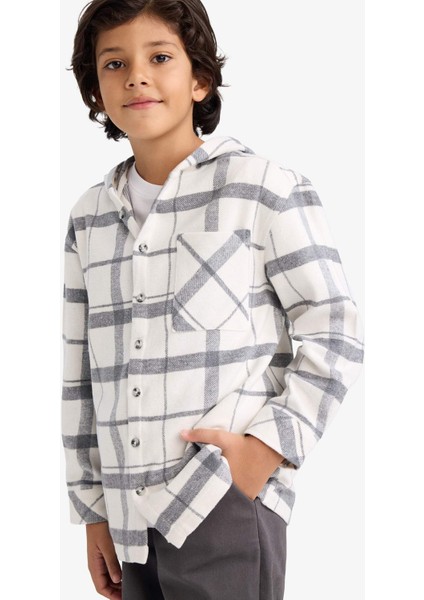 Erkek Çocuk 2'li Takım Kapüşonlu Kareli Gömlek Pantolon G4674A825WN modelleri