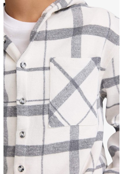 Erkek Çocuk 2'li Takım Kapüşonlu Kareli Gömlek Pantolon G4674A825WN indirimleri