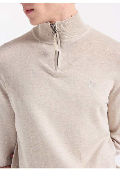 Bato Yaka Basic Düz Bej Melanj Erkek Kazak F5WM-KZK 2555 fırsatları