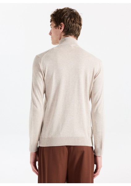 Bato Yaka Basic Düz Bej Melanj Erkek Kazak F5WM-KZK 2555 indirimleri