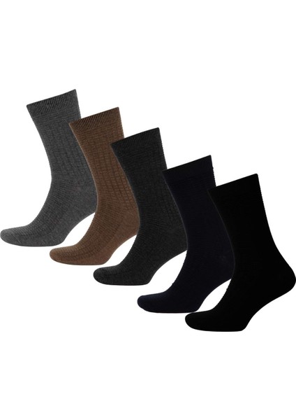 Erkek Rahat Lastikli 5'li Pamuklu Uzun Çorap C6712AXNS