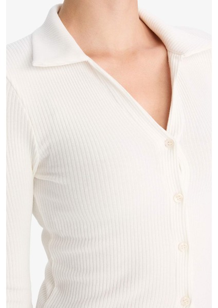 Fitted Polo Yaka Fitilli Kaşkorse Hırka indirimleri