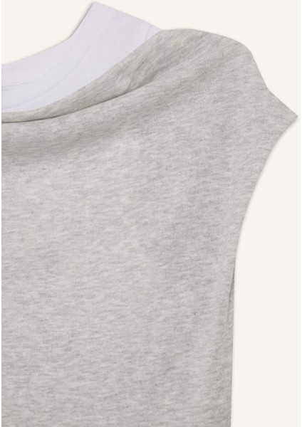 Slim Fit Dar Kesim Tek Omuzlu Ribana Kısa Kollu Tişört G0316AX25AU