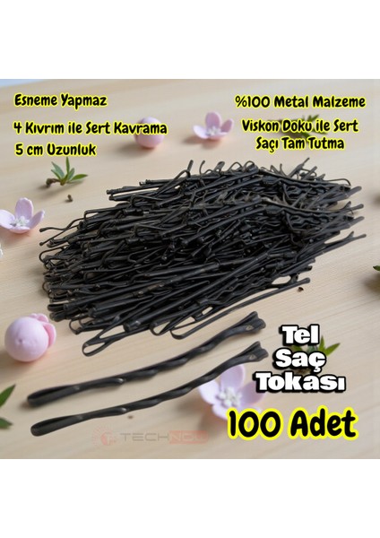 Siyah %100 Metal Esnemez Dayanıklı Kadın Saç Tel Tokası 100 Adet modelleri