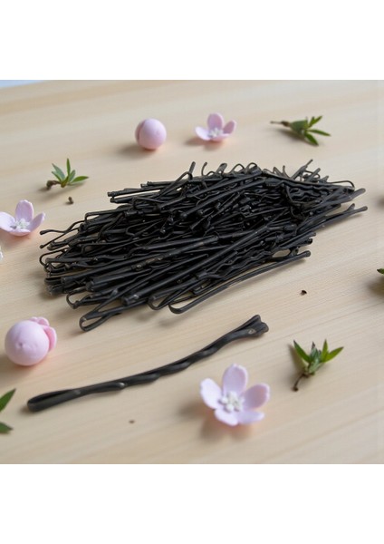 Siyah %100 Metal Esnemez Dayanıklı Kadın Saç Tel Tokası 100 Adet