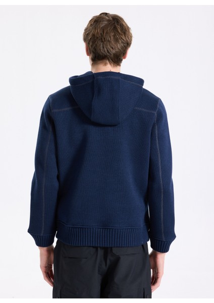 D5WM-HRK3788 Lacivert Relaxed Örgü Desenli Erkek Hırka indirimleri