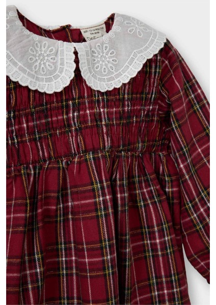 Kız Bebek Bebe Yaka Uzun Kollu Flanel Elbise G1660A525WN fiyatları