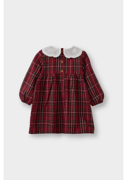 Kız Bebek Bebe Yaka Uzun Kollu Flanel Elbise G1660A525WN modelleri