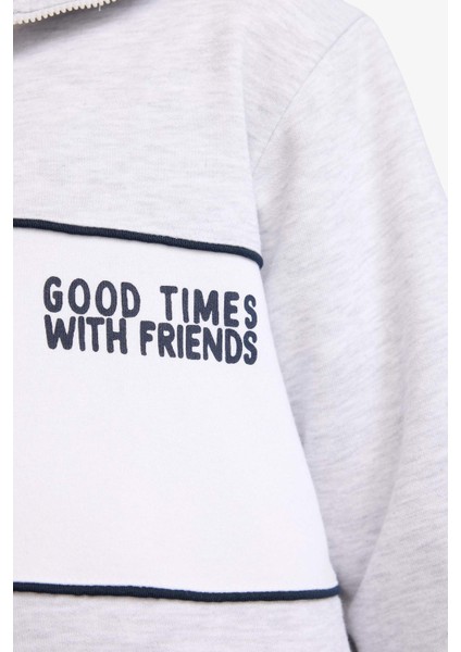 Erkek Çocuk Yarım Fermuarlı İçi Yumuşak Tüylü Sweatshirt G5542A825CW fırsatları