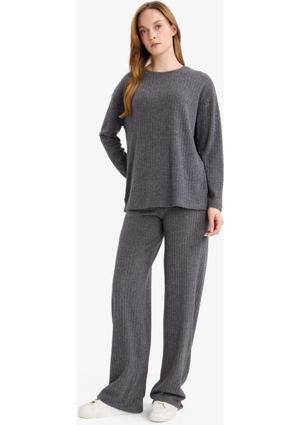 Straight Fit Düz Paça Selanik Kumaş Pantolon